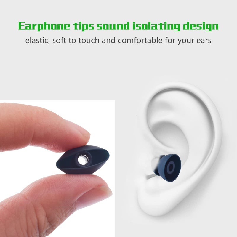 Saipomor PB PRO Replacement Ear Tips for Beats Powerbeats Pro & Powerbeats 4 (PB4) â€“ 4 Pairs in S/M/L & Double Flange â€“ Compatible Silicone Earbuds (Blue) - Image 3